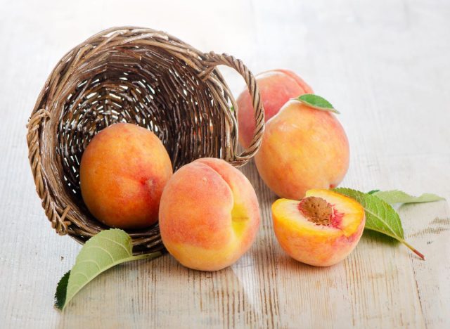 Basket of peaches breakfast