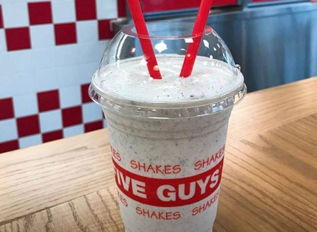 Five Guys' Oreo cream malted milkshake with Oreo pieces