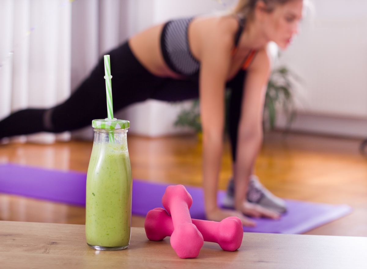 workout and smoothie