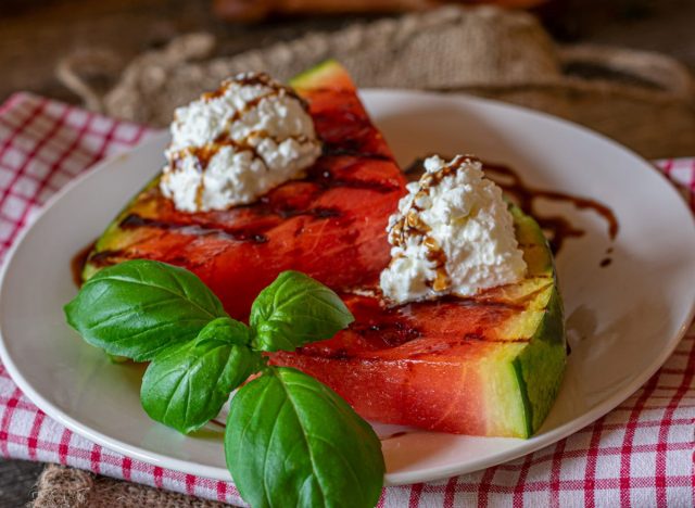 cottage cheese on watermelon