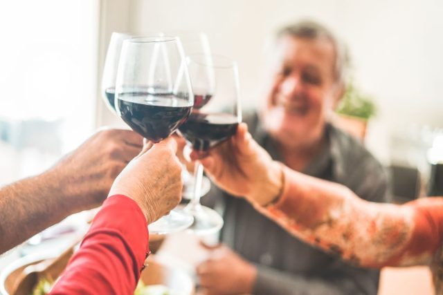 Friends Drinking Red Wine