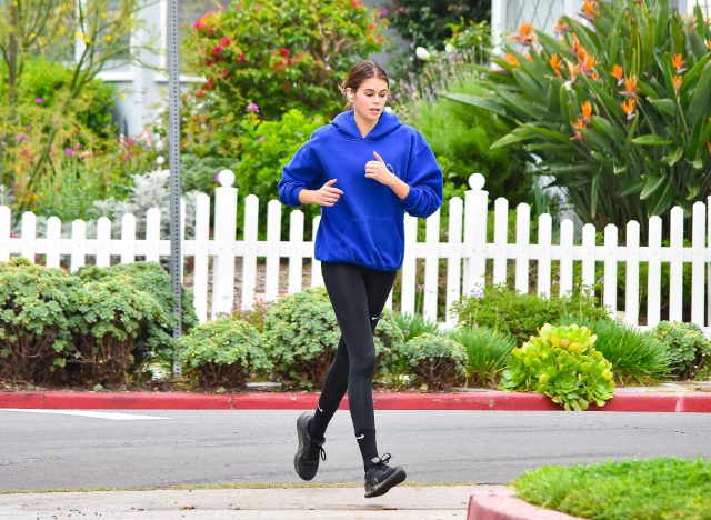 kaia gerber running