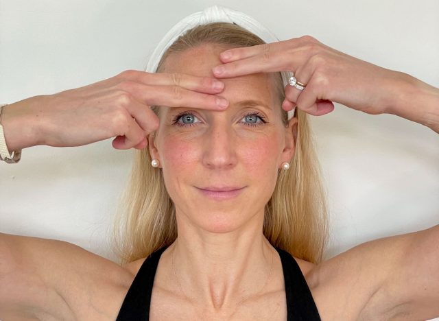 addressing forehead lines face yoga