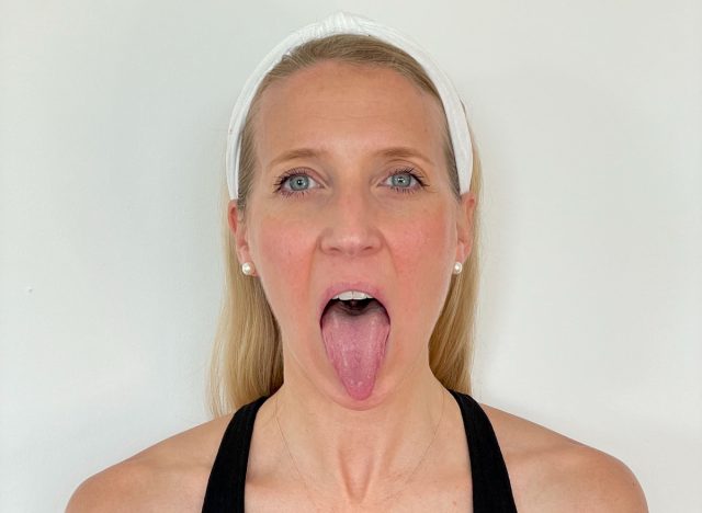 face yoga exercise lion's breath