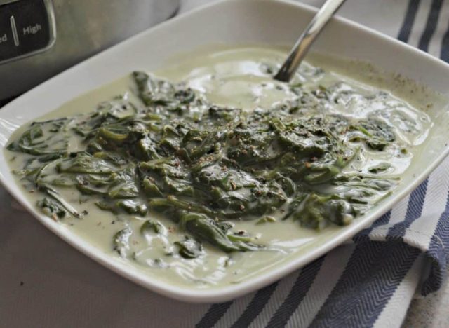 Creamed spinach in the slow cooker