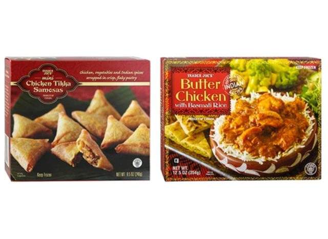 Trader Joe's Butter Chicken Basmati Rice and Chicken Tikka Samosas