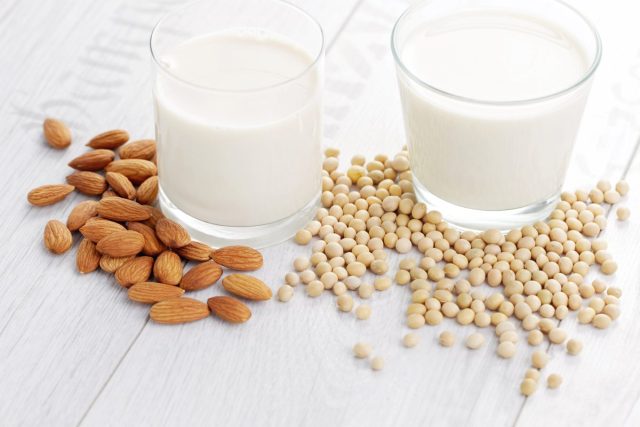 almond and soy milk