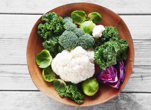 broccoli, cauliflower and Brussels sprouts