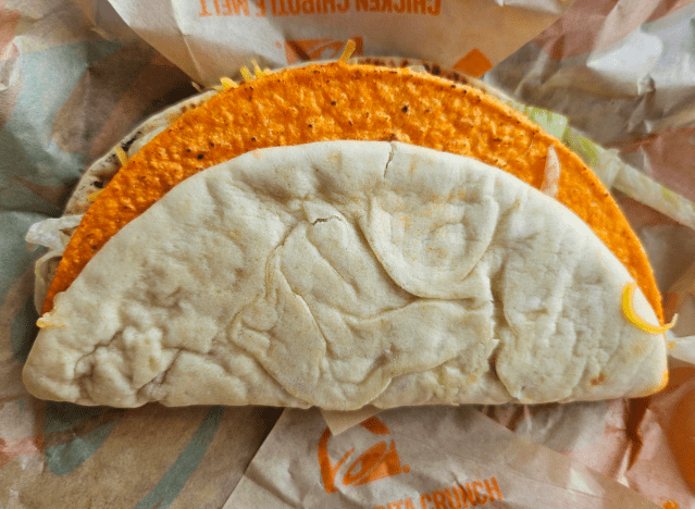 doritos cheesy gordita crunch at taco bell.