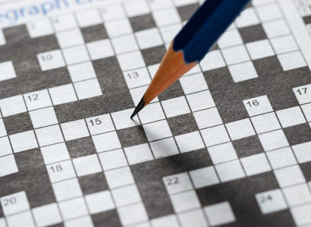 Closeup of a crossword puzzle done by some of the world's longest living people