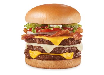 dairy queen triple bacon two cheese deluxe 1/2 pound signature stackburger