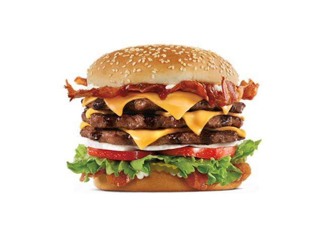 hardee's triple bacon beast burger