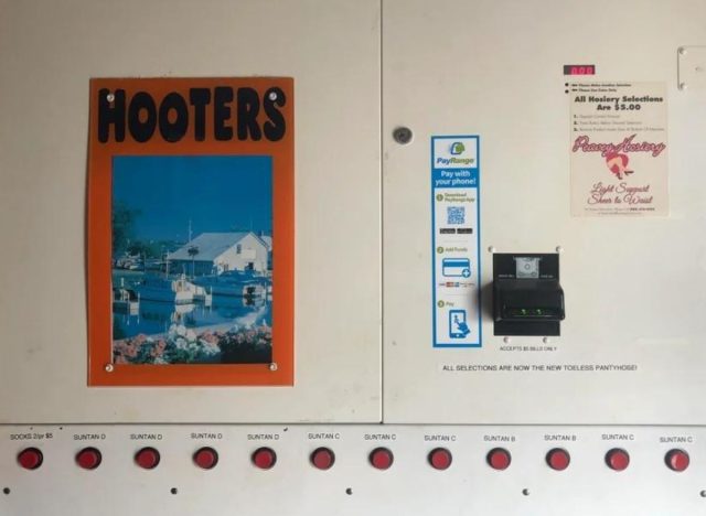 hooters uniform vending machine