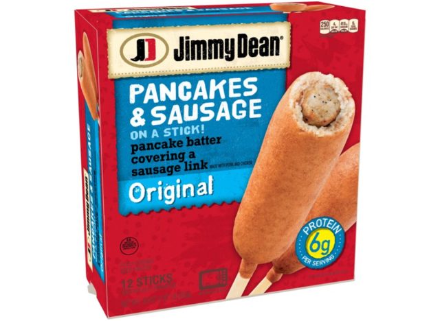 Jimmy Dean original pancakes and sausages on sticks