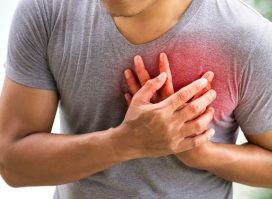 closeup man's chest heart attack