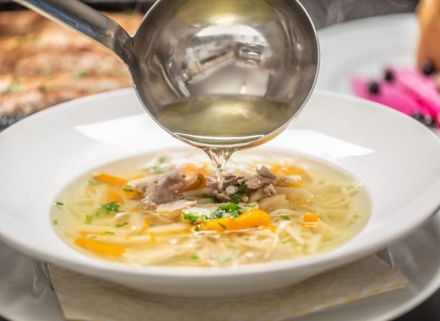 pasta in veggie stock