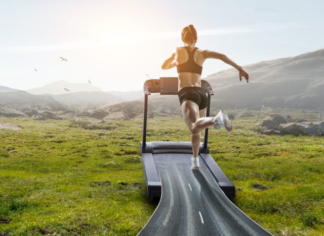 treadmill outdoor concept to burn fat on a treadmill