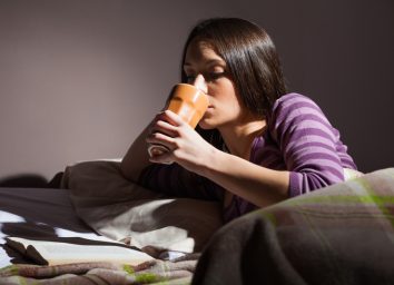 woman drinking before bed