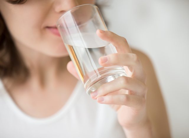 woman drinking water