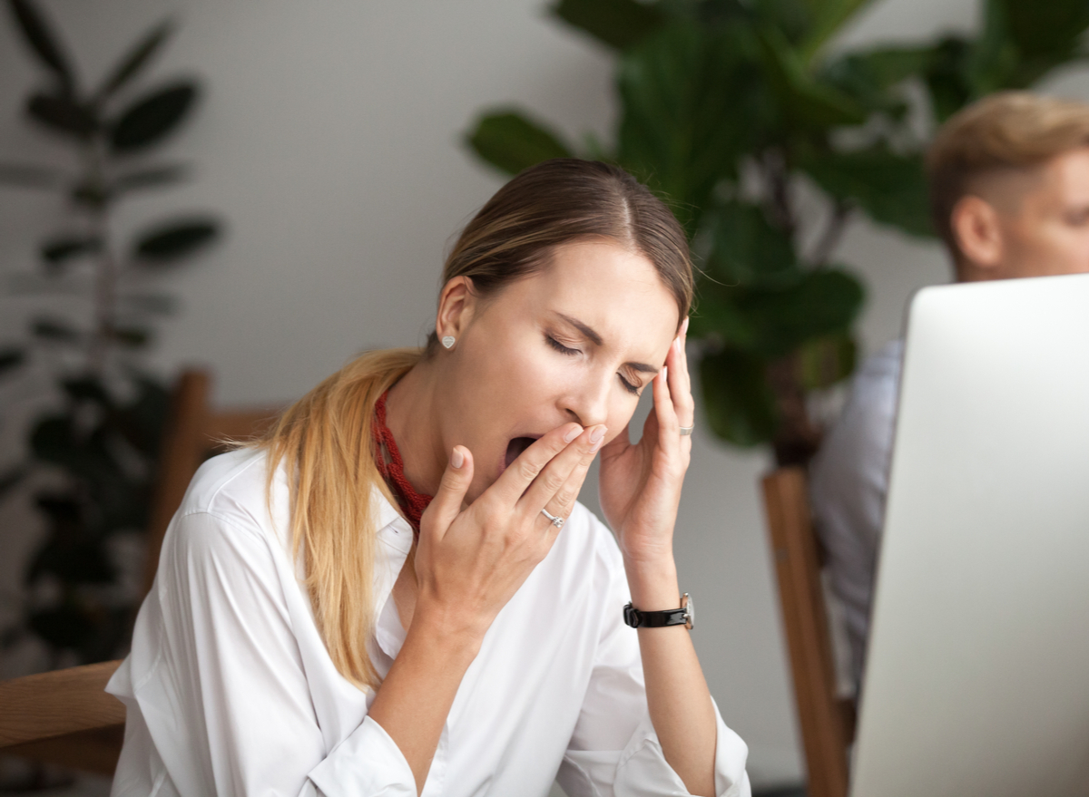 woman yawning