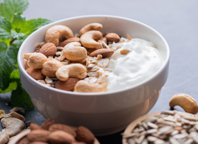 yogurt with nuts and seeds