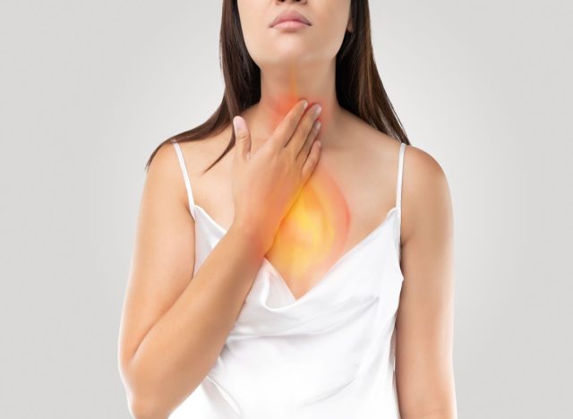 Woman with acid reflux