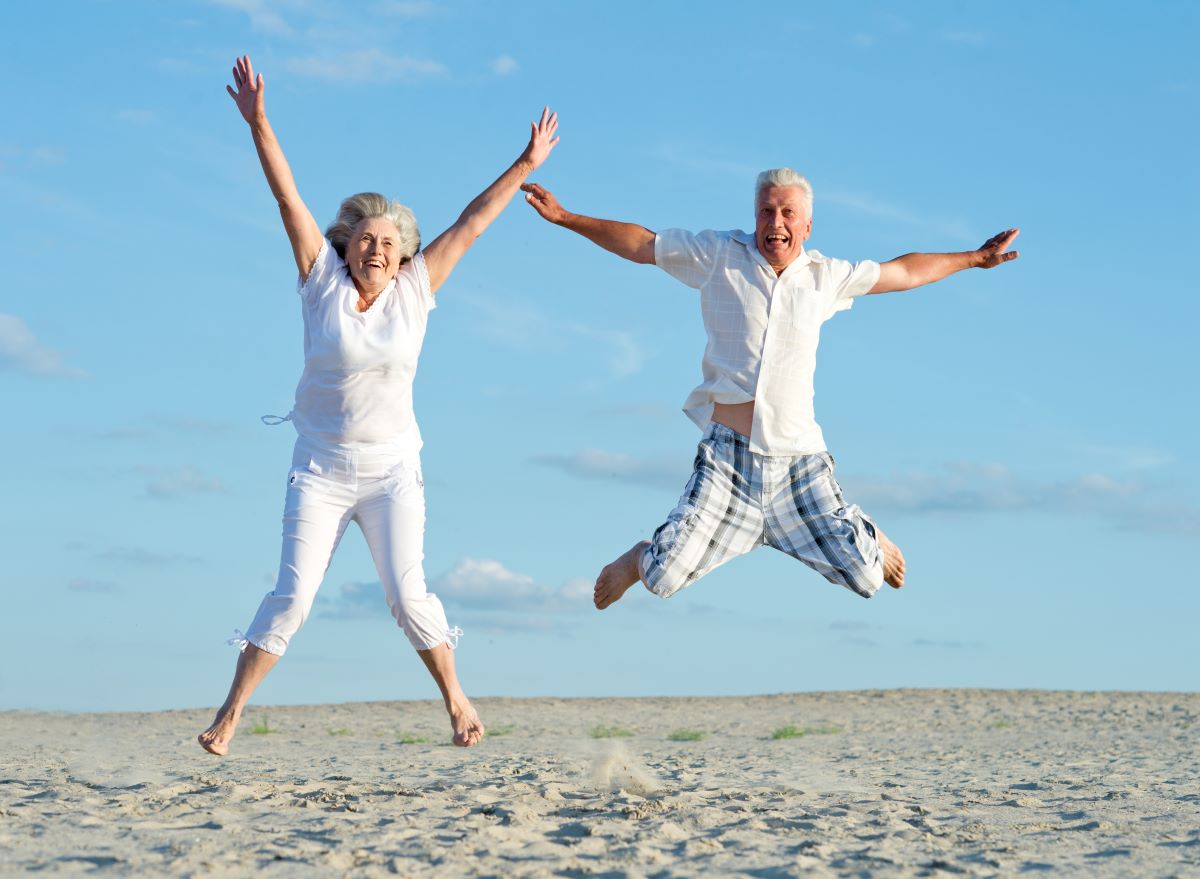 Elderly People Jumping