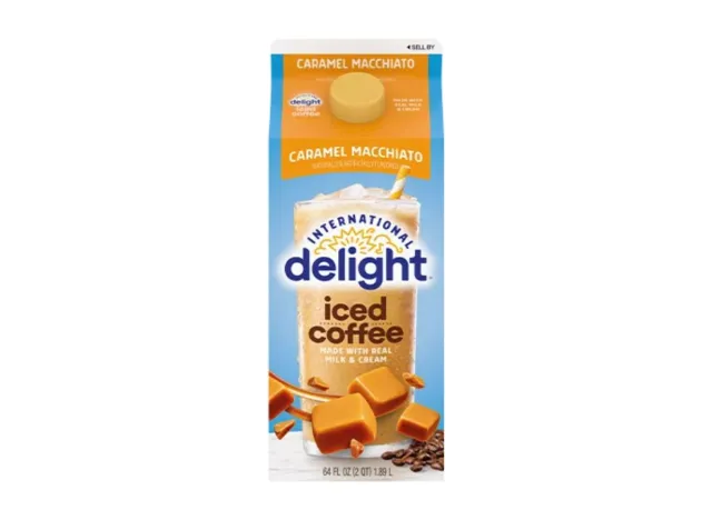 carton of International Delight iced coffee