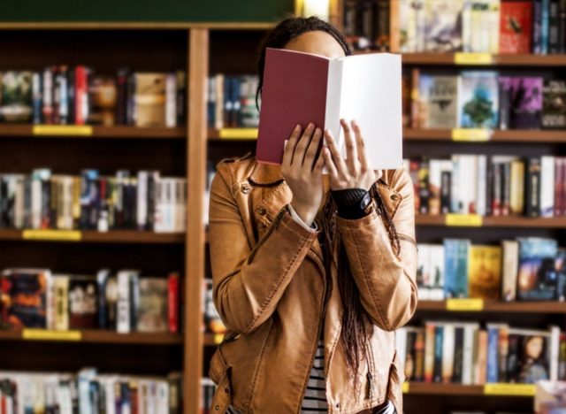 woman in bookstore