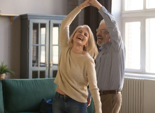 happy mature couple dancing