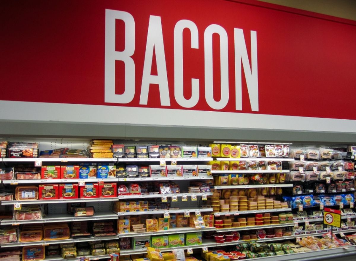 Bacon section grocery store