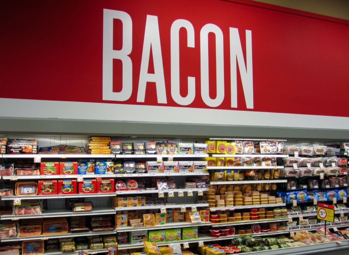 Bacon section grocery store