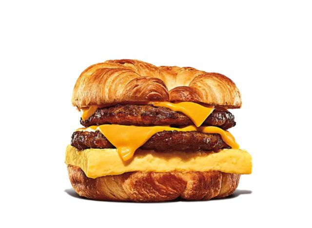 burger king double sausage, egg, and cheese croissan'wich