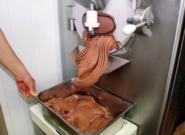 churning ice cream machine