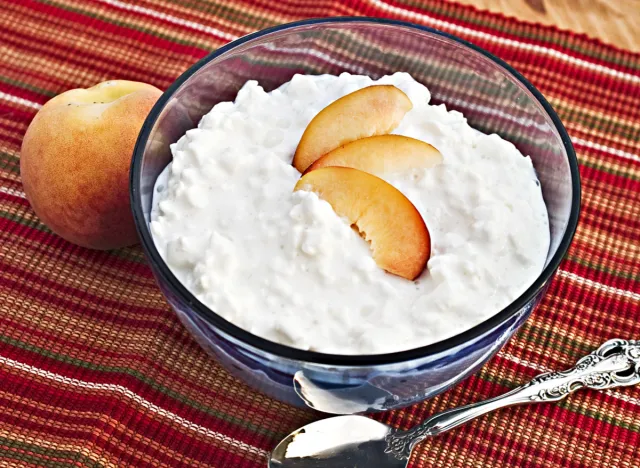 cottage cheese with peaches