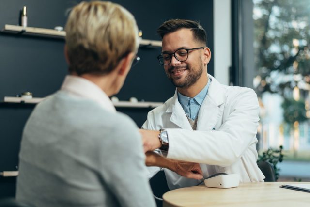 doctor mature patient checkup