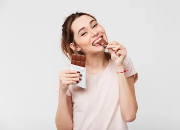 eating chocolate
