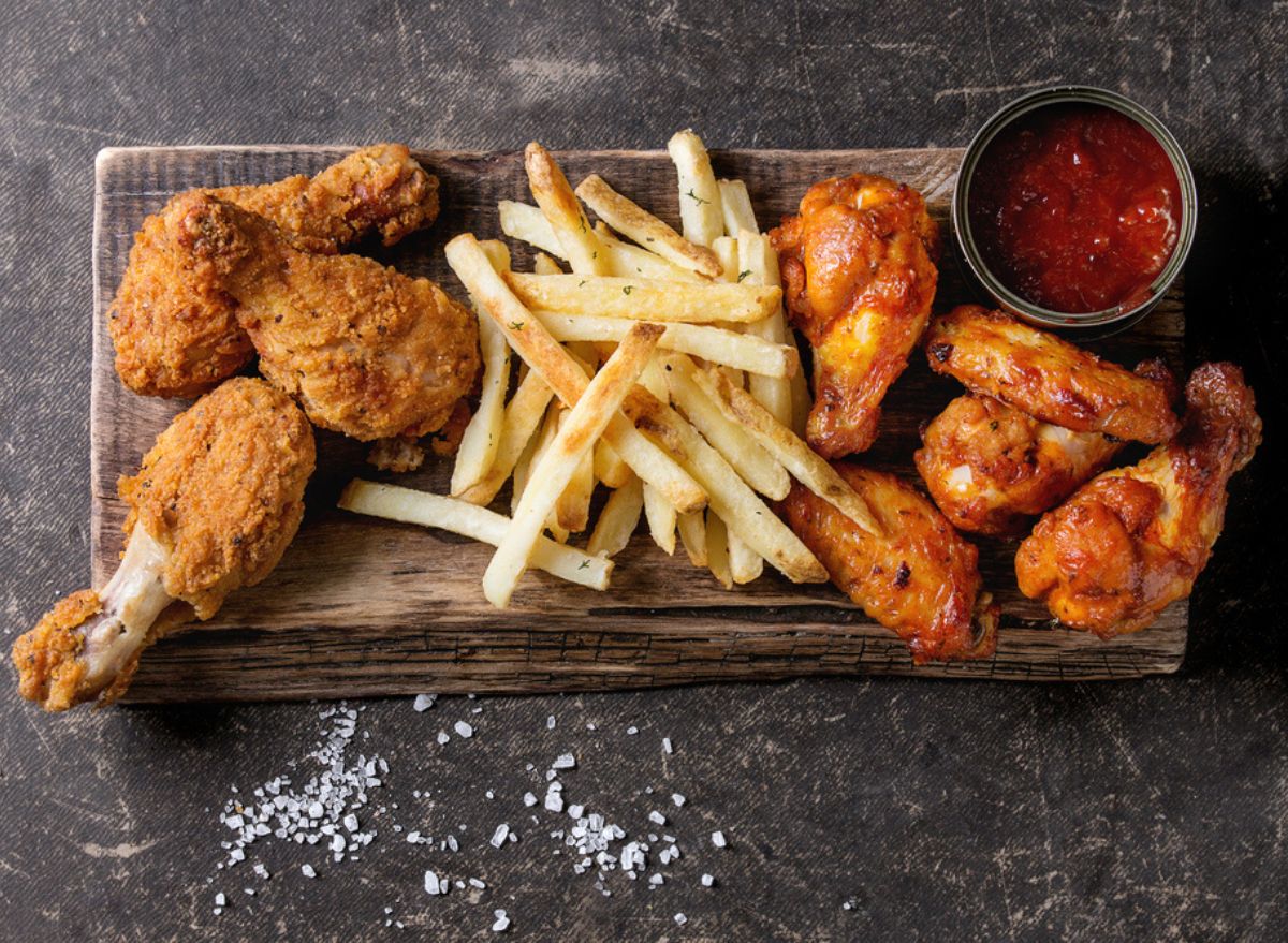 fried chicken and french fries