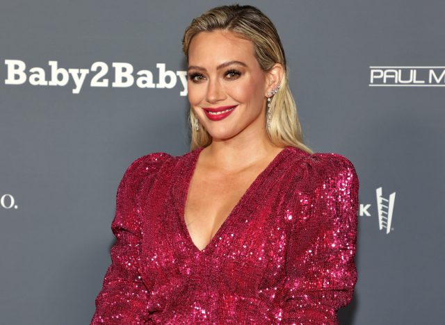 Hilary Duff wears sparkly pink gown at Baby2Baby 10-Year Gala