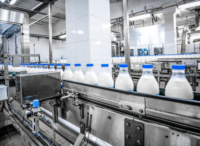 production of milk at the factory