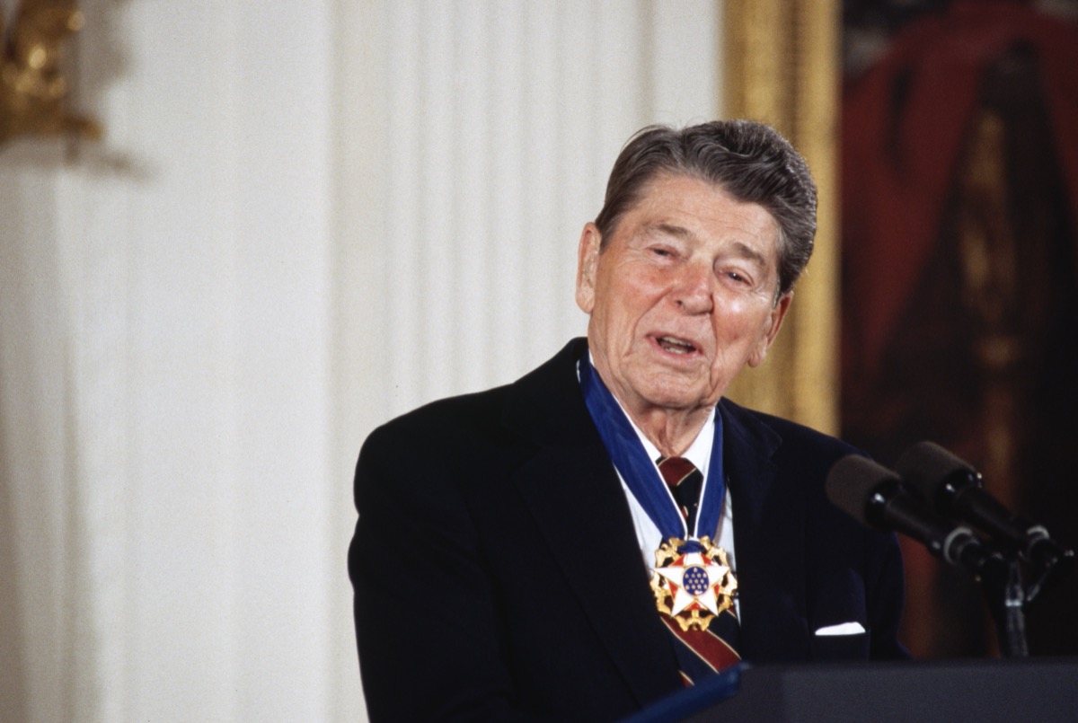 Ronald Reagan After Receiving the Medal of Freedom