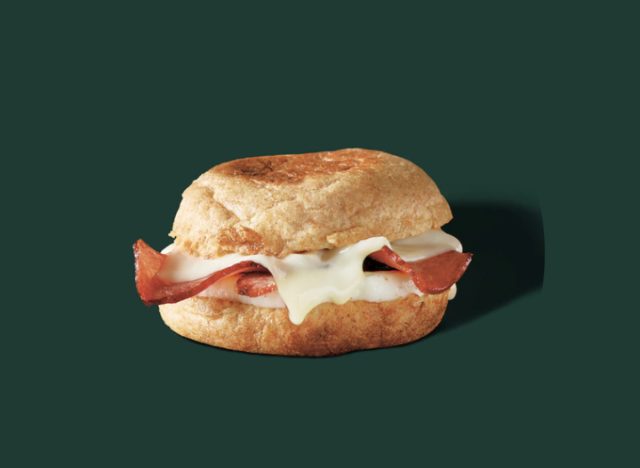 starbucks' turkey bacon, cheddar, and egg white sandwich