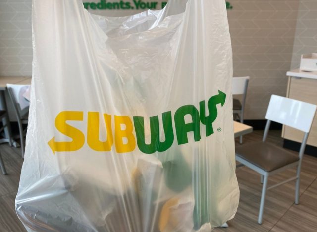 subway items in bag