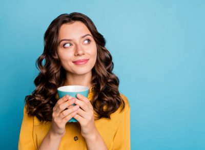 woman holding cup