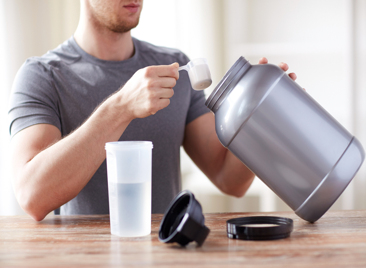 Man using whey protein