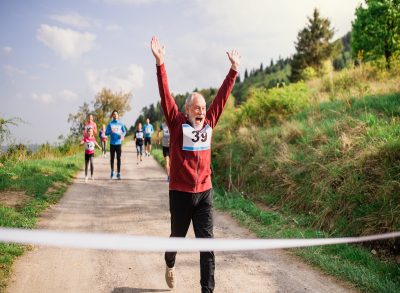 Elderly Man Running Race