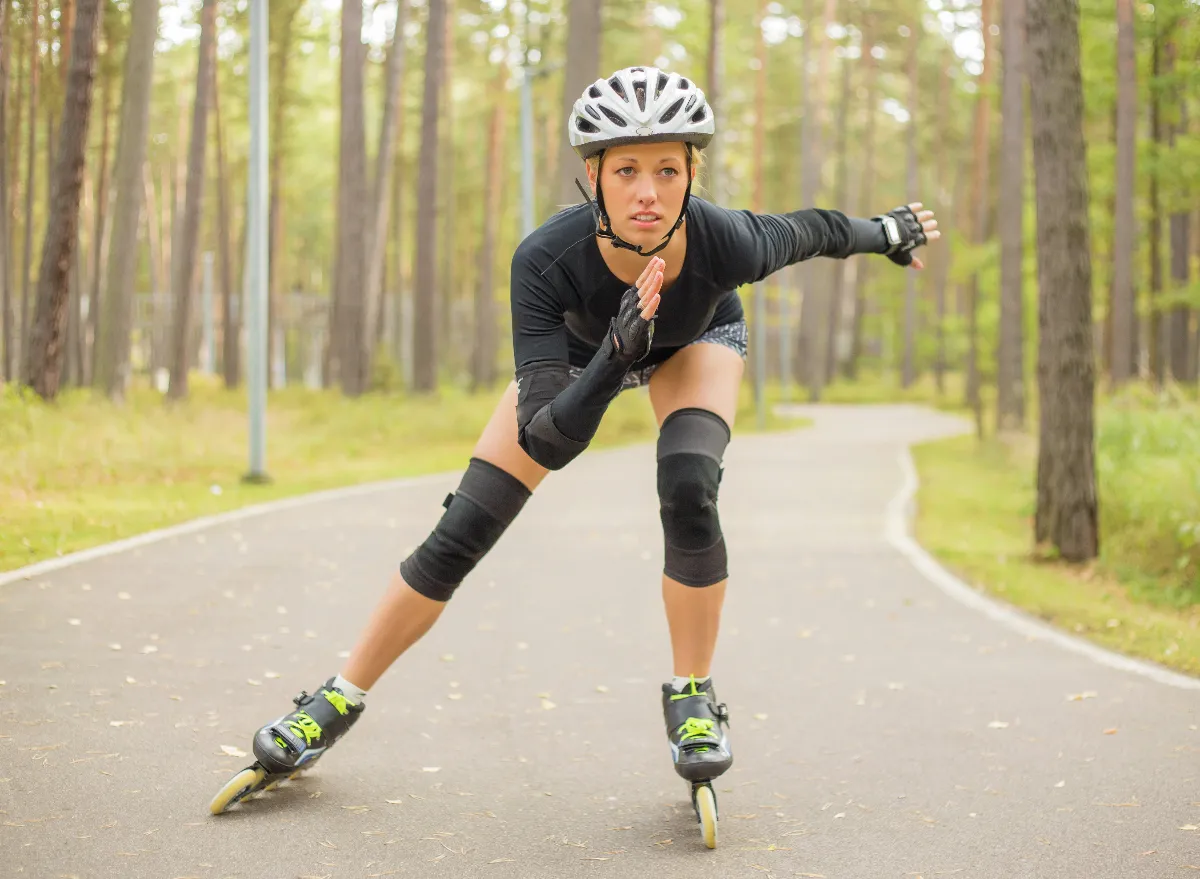 active woman roller skating workout to get your legs into shape