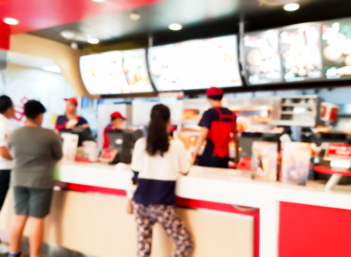 blurred image of fast-food restaurant