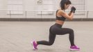 woman doing lunge exercise to get rid of cankles