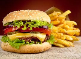 cheeseburger and fries
